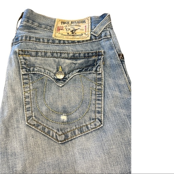 True Religion Ricky Mens SZ 40 relaxed straight Distressed jeans - Picture 3 of 12